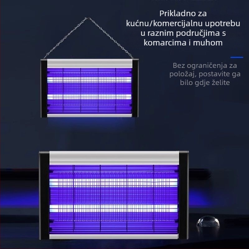 Električna lampa za ubijanje komaraca i muha – za restorane, hotele i trgovinske prostore | LED svjetlo | pokriva do 10 m² | električni šok za ubijanje | funkcija tajmera | bez ugrađene baterije
