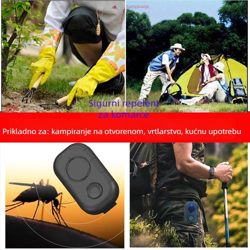 Vanjski USB prijenosni repelent protiv insekata i komaraca, multifunkcionalni, model HT20, ABS kućište, USB punjenje, za trudnice i djecu