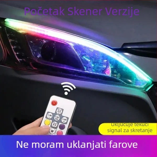 Flowing Turn Signal Daytime Running Lights Eyebrow za auto – dekorativna LED traka, ugrađena LED 304560, PVC, 12V, 1.5W