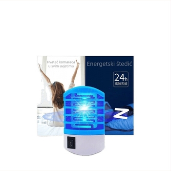 Plug-in lampa za ubijanje komaraca s plavim svjetlom i plazma atomizacijom, pokrivenost 61 m² i više, zamjenjiva baterija, nije punjiva, trajanje baterije više od 12 sati