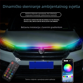Automobilska LED dnevna svjetla s učinkom promjenjive boje i tekućim svjetlosnim akcentima uz haubu i rešetku hladnjaka