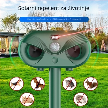 HT610 Solarni vanjski repelent za ptice, pse, miševe i insekte – Inteligentni tiho repelent protiv komaraca, 5V, 13–45 kHz, 3W, ABS kućište, punjivi