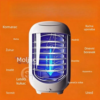 Snažna lampa za ubijanje komaraca, 2025 novi model, automatsko napajanje iz mreže, plava svjetlost, za kućnu upotrebu