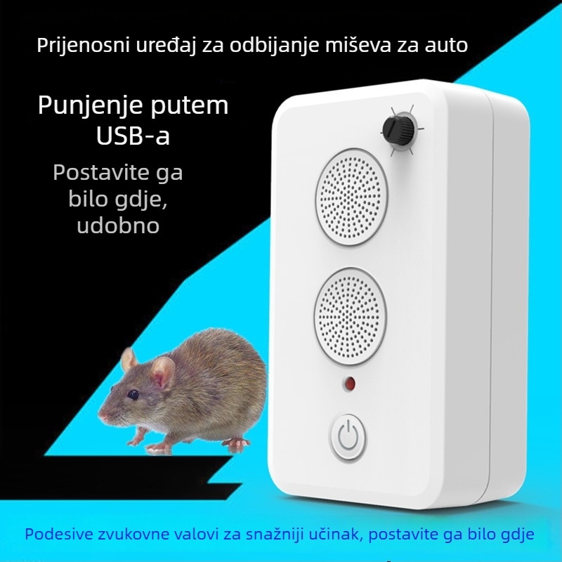 Ultrazvučni repelent miševa za automobil i dom, zidni montažni uređaj