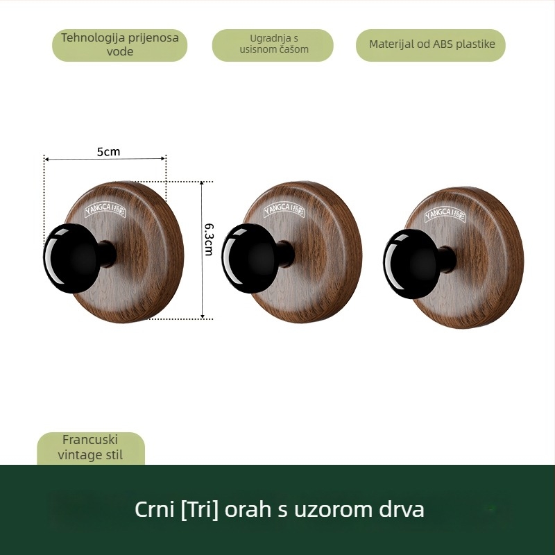 Ručka za vrata sa usisnom čašicom i kukom za vrata, garderobu i prozore — bez bušenja, model 985, materijal: svilen cvijet
