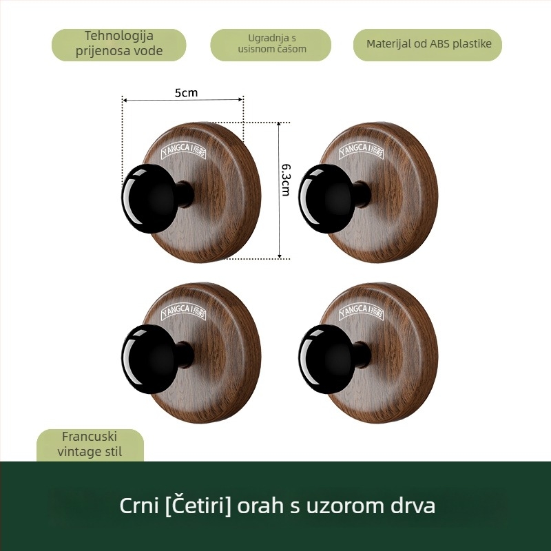 Ručka za vrata sa usisnom čašicom i kukom za vrata, garderobu i prozore — bez bušenja, model 985, materijal: svilen cvijet