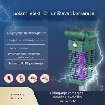 Vanjska električna lampa za ubijanje komaraca s ugrađenom baterijom, UV svjetlo, pokrivenost 61 m² i više