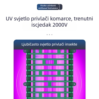 Vanjska električna lampa za ubijanje komaraca s ugrađenom baterijom, UV svjetlo, pokrivenost 61 m² i više