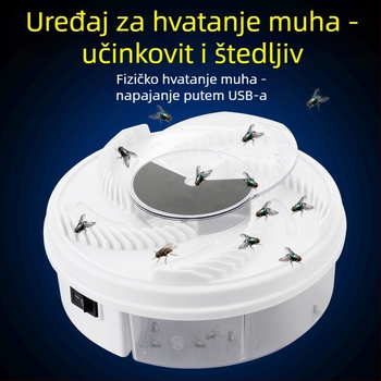 Automatska hvatač muha za kućnu upotrebu, ABS kućište, pokriće do 10 m², bez svjetla, bez baterije