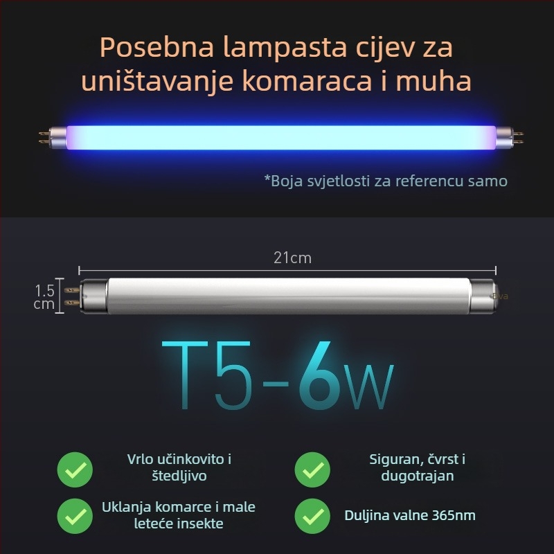 Lampa za hvatanje insekata s ljepilnom trakom, cijevnog tipa, model T5/T8, 220V