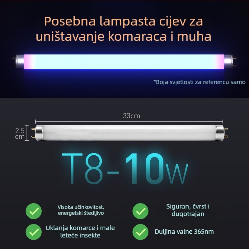 Lampa za hvatanje insekata s ljepilnom trakom, cijevnog tipa, model T5/T8, 220V
