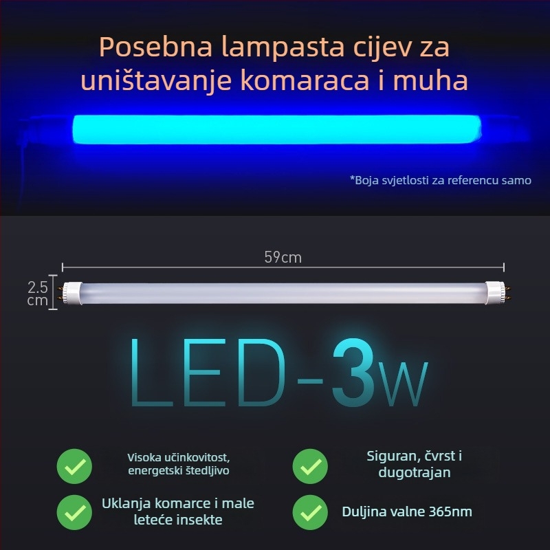 Lampa za hvatanje insekata s ljepilnom trakom, cijevnog tipa, model T5/T8, 220V