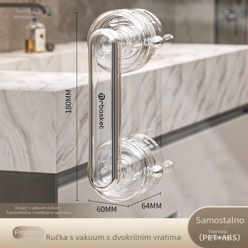 Ručka za vrata s usisnom čašom, model F45, Hongquan, plastična, stil modernog minimalističnog, lagani luksuz