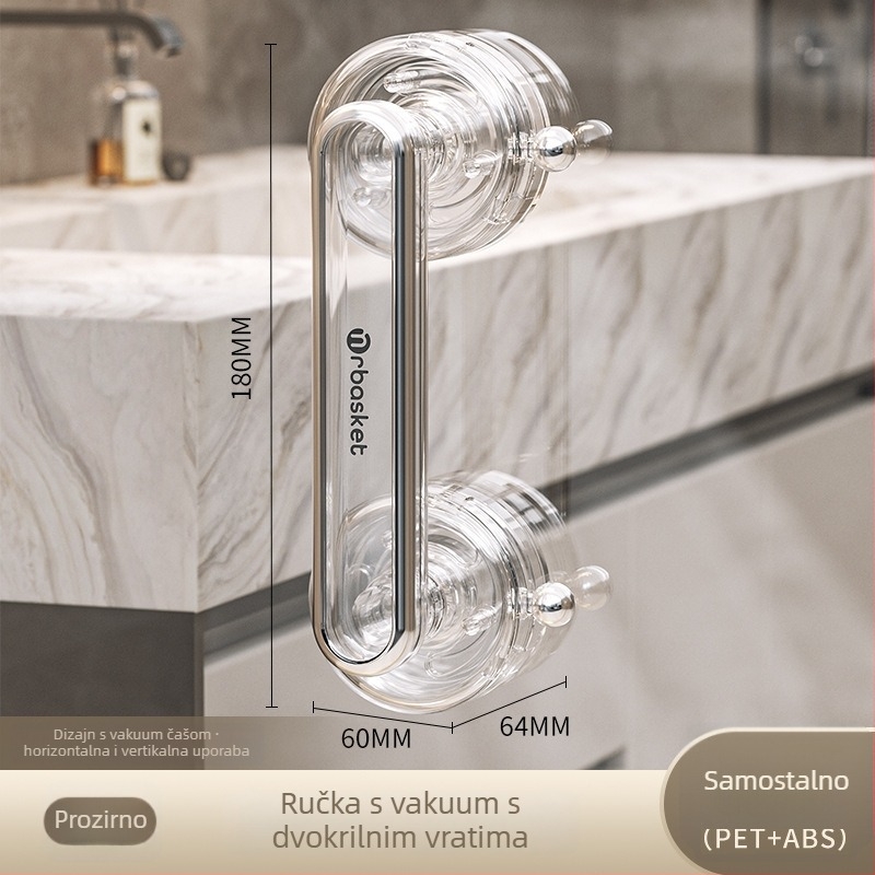 Ručka za vrata s usisnom čašom, model F45, Hongquan, plastična, stil modernog minimalističnog, lagani luksuz