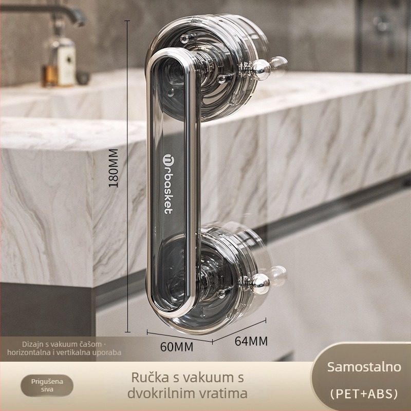 Ručka za vrata s usisnom čašom, model F45, Hongquan, plastična, stil modernog minimalističnog, lagani luksuz