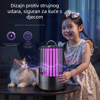 Lampa za ubijanje komaraca, tiha ljubičasta svjetlosna klopka za vanjsku i kućnu upotrebu, model WD-01, 5V, 5W, zidni držač