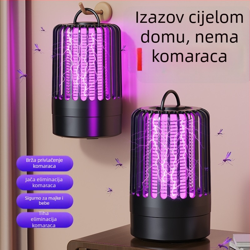 Lampa za ubijanje komaraca, tiha ljubičasta svjetlosna klopka za vanjsku i kućnu upotrebu, model WD-01, 5V, 5W, zidni držač