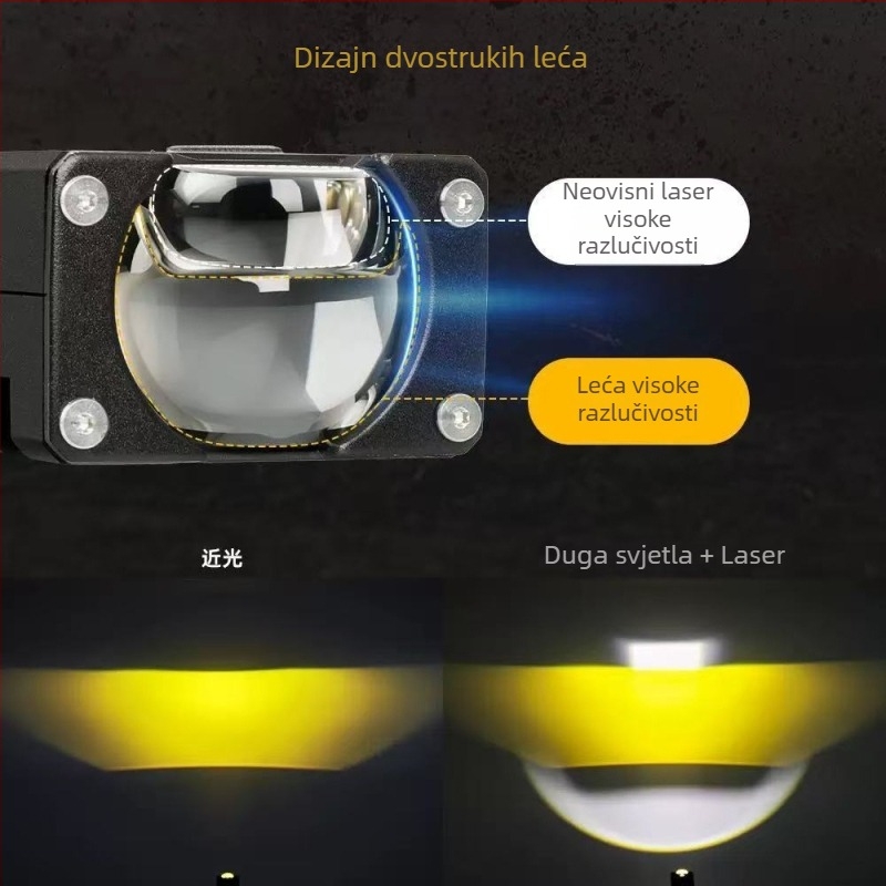 U49 LED svjetlo grilla automobila s matricnom lećom od 1 inča, žuto-bijelo dvobojno svjetlo za motocikl
