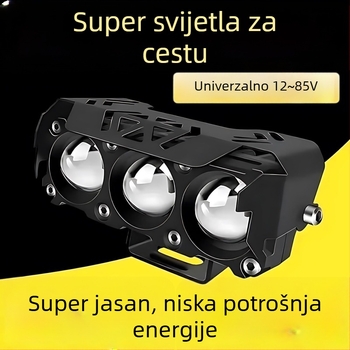 Motociklistična LED svjetiljka s projektorskom lećom, vanjski LED spot s tri LED diode, 20W, 800 lm, IP67, 8-85V