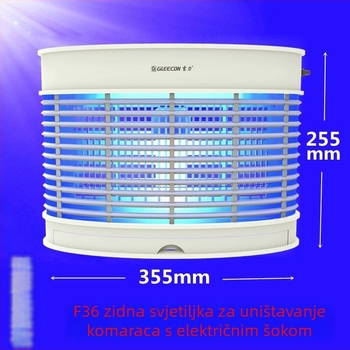 Zidni električni aparat za ubijanje komaraca s UV svjetlom, model F36, elektrošok, pokriće 41–60 m²
