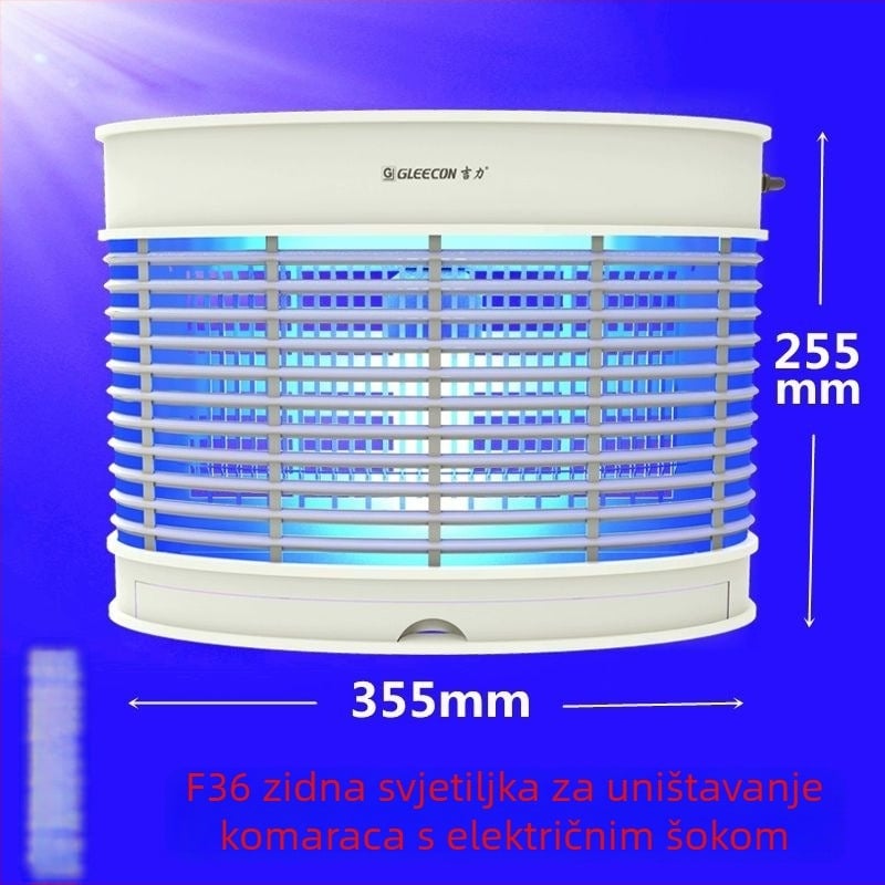 Zidni električni aparat za ubijanje komaraca s UV svjetlom, model F36, elektrošok, pokriće 41–60 m²