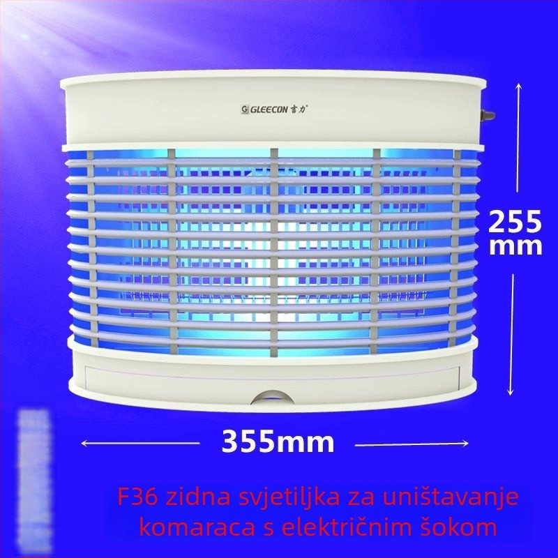 Zidni električni aparat za ubijanje komaraca s UV svjetlom, model F36, elektrošok, pokriće 41–60 m²