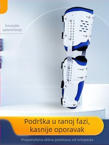 Fiksna ortoza stopala, gležnja i koljena s prilagodljivom potporom bedra i potkoljenice – prozračna zaštitna oprema za donji ud
