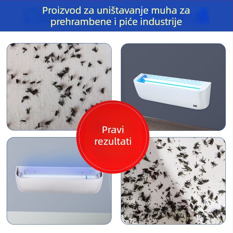 Zidna ljepljiva lampa za hvatanje muha – LED, netoksična, bez baterije