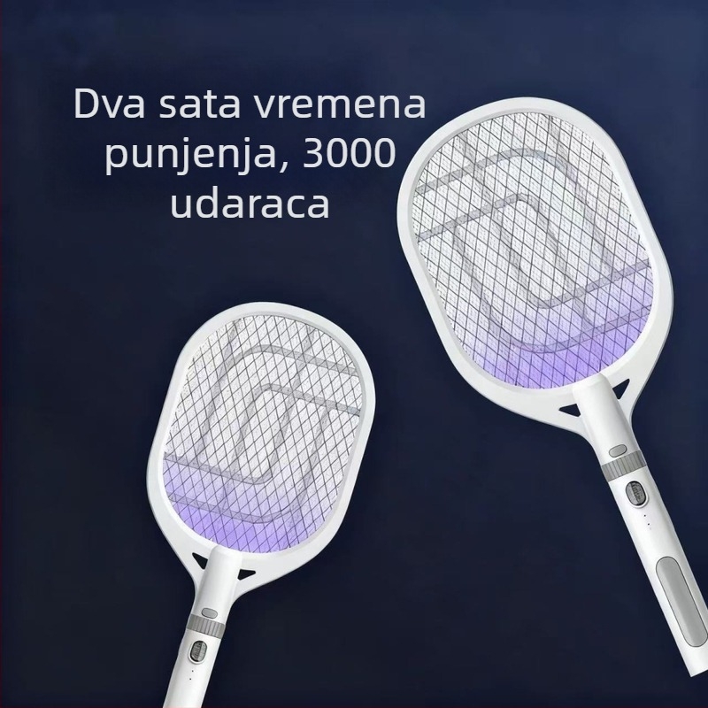 Električna lampa za ubijanje komaraca s ugrađenom baterijom 501-800 mAh, UV svjetlo, 2-u-1 ručno/stativno, pogodna za područje do 10 m²