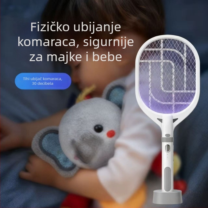 Električna lampa za ubijanje komaraca s ugrađenom baterijom 501-800 mAh, UV svjetlo, 2-u-1 ručno/stativno, pogodna za područje do 10 m²