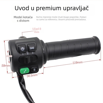 Skup prekidača za upravljač električnog vozila s gazom, klaksonom, glavnim svjetlom i žmigavcima