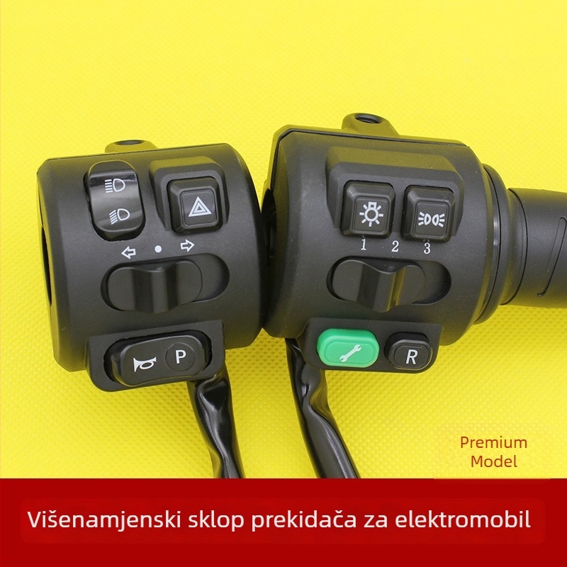 Skup prekidača za upravljač električnog vozila s gazom, klaksonom, glavnim svjetlom i žmigavcima