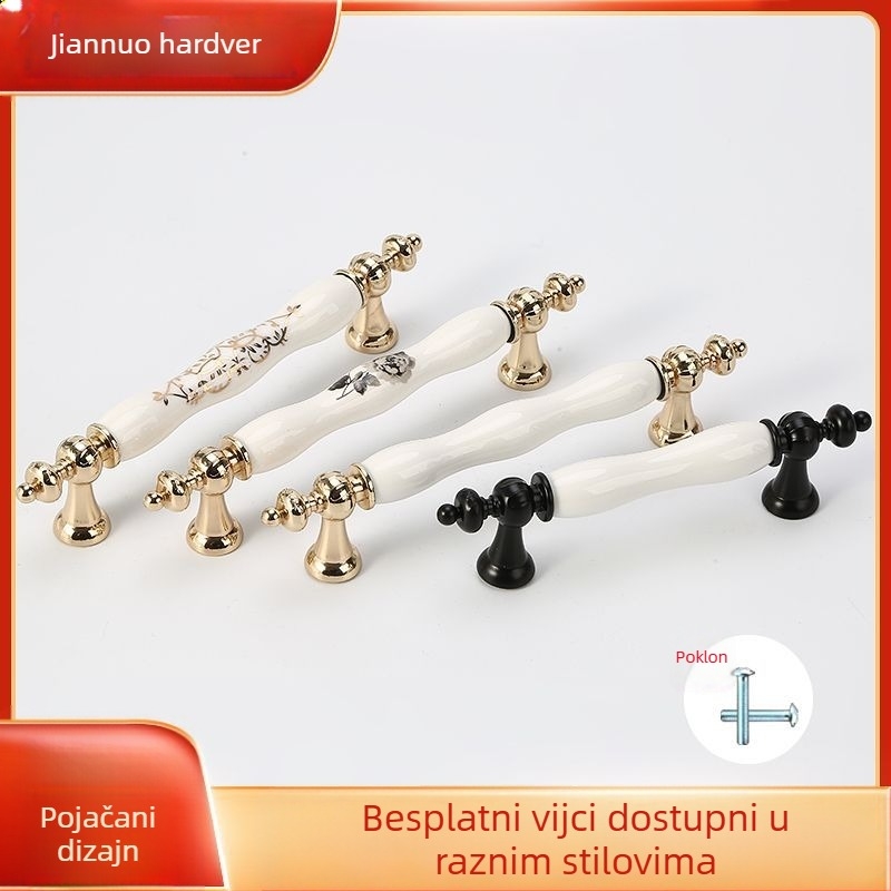 Ručka za vrata ormarića/ormara, od cinkovog legura, elektroplatirano završno, model 291, moderno minimalistički stil, lagani luksuz