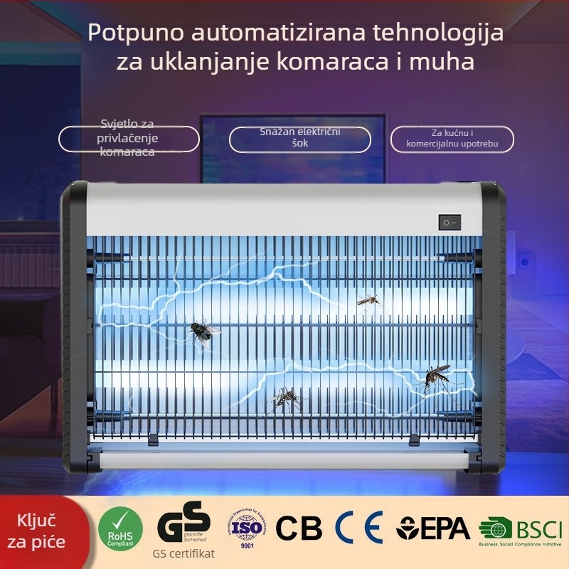 Električna lampa za uništavanje komaraca | Dragon sword Chlj-20d | pogodna za 101–150 m² | unutarnja potpuno automatska funkcija | način ubijanja: svjetlosna zamka + električni šok