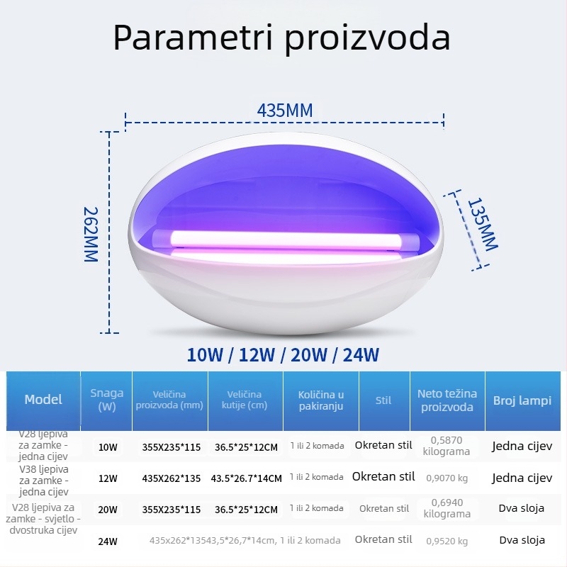 Suiyi lampa za uništavanje komaraca – hvatanje svjetlom uz električni šok, ABS kućište, svjetlosni cjevovod, pokrivenost 61㎡+, fiksni kut, bez ugrađene baterije, 2-godišnje jamstvo