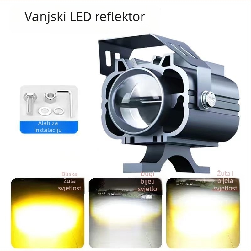 Električna svjetiljka za motocikl s laserskim spotom i lećom, 5000 lm