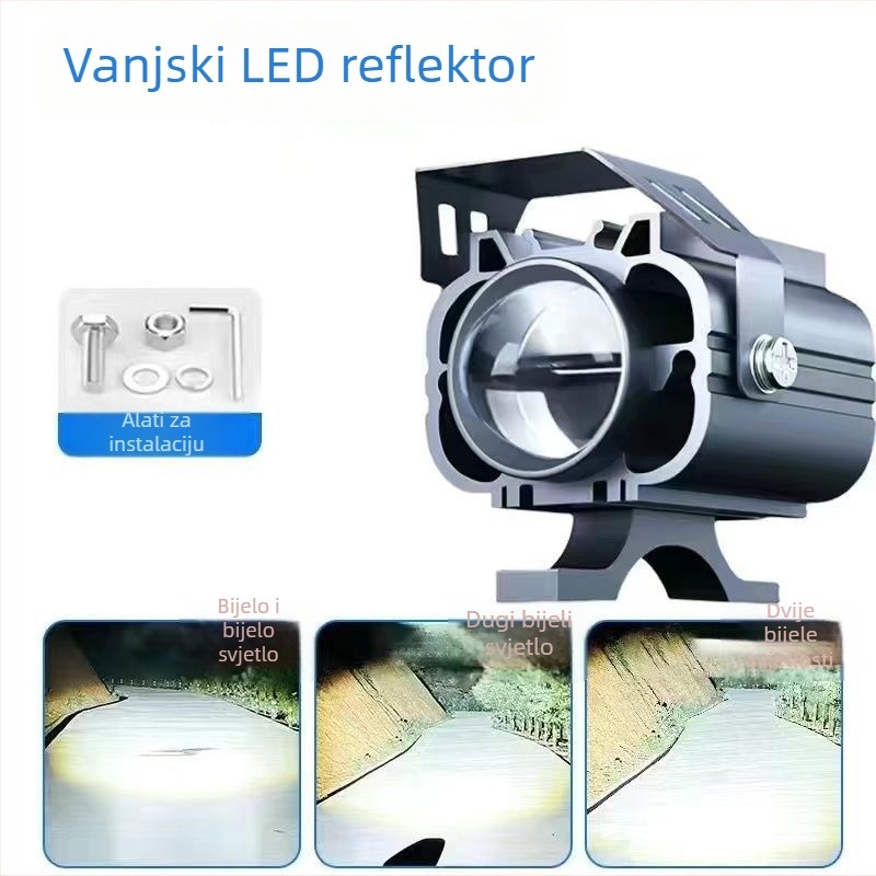 Električna svjetiljka za motocikl s laserskim spotom i lećom, 5000 lm