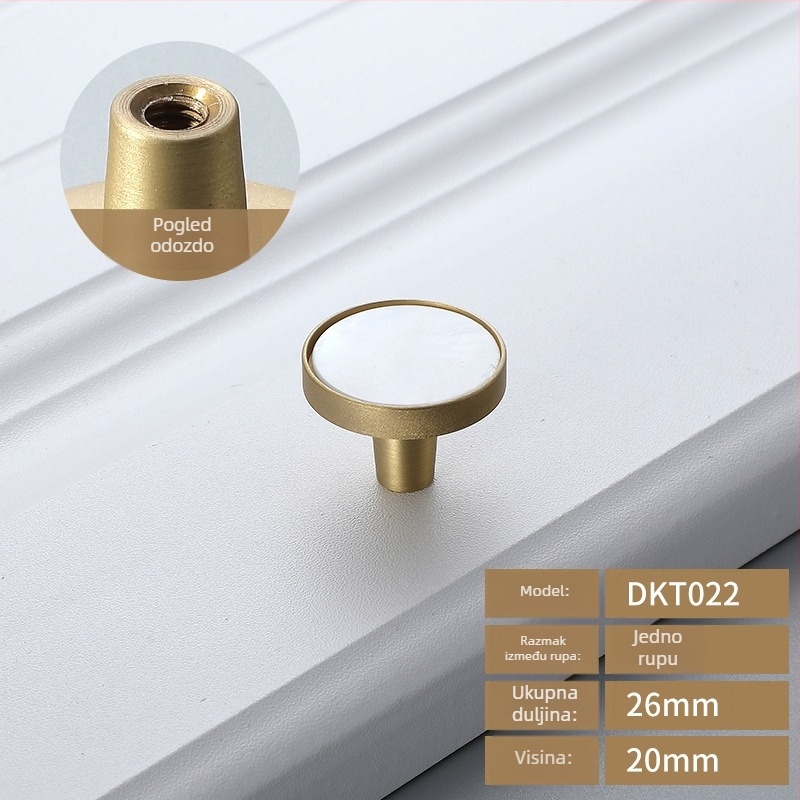 Ručka za vrata ormara – mesing, s jednim otvorom, model bk5565, INSTIME, nordijski moderni minimalistički dizajn