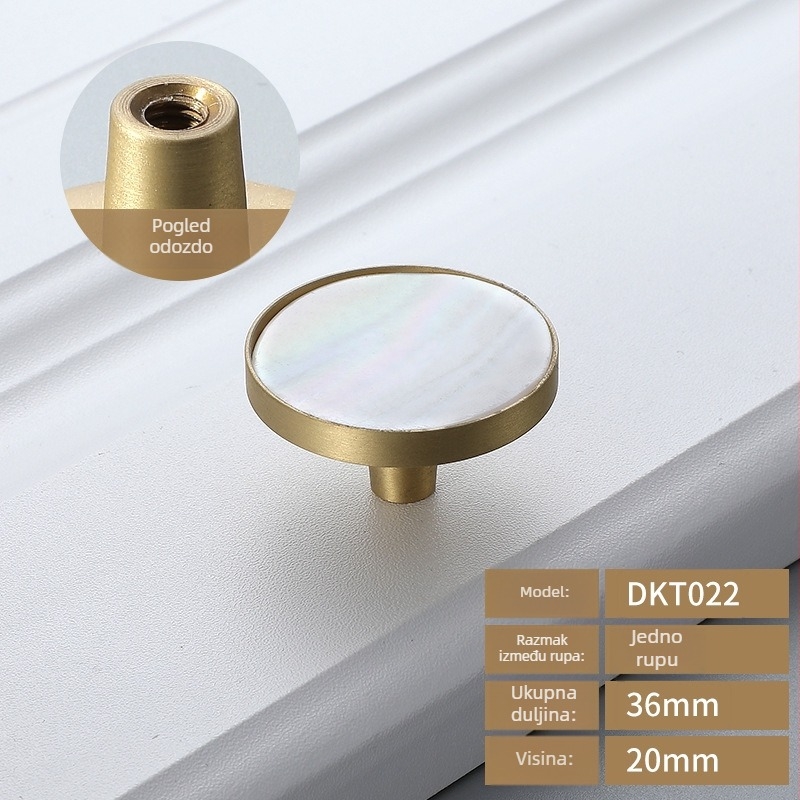 Ručka za vrata ormara – mesing, s jednim otvorom, model bk5565, INSTIME, nordijski moderni minimalistički dizajn