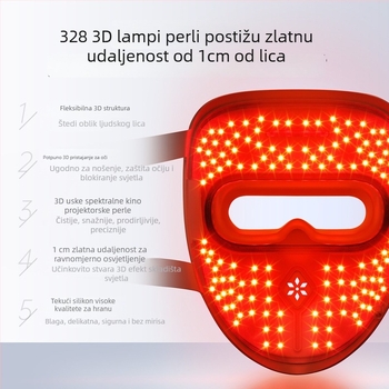Fotonski kozmetički uređaj – LED maska za kućnu upotrebu, podmlađivanje lica, smanjenje bora, akni i pigmentacijskih mrlja, posvjetljenje tena, model V-F239pro, punjivi, četiri postavke