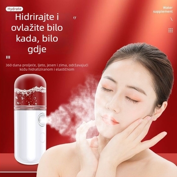 Prenosivi uređaj za hidrataciju lica sa sprejom – 1 brzina, hladni sprej, ABS kućište, trajanje magljenja ≤10 s, ugrađena baterija