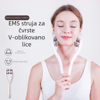 EMS mikrostrujni masažer lica s rollerom za oblikovanje V-lica – ABS kućište, model 9101928, Shuxing, izlazak u proljeće 2024, CE ROHS FCC