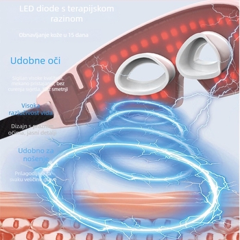 Masazer očiju s mikrostrujom protiv bora i smanjenje finih linija te bora oko očiju; infracrveno i obojeno svjetlo; kućna upotreba; prijenosno; kabelsko napajanje