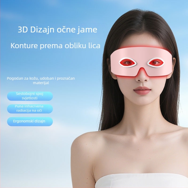 Masazer očiju s mikrostrujom protiv bora i smanjenje finih linija te bora oko očiju; infracrveno i obojeno svjetlo; kućna upotreba; prijenosno; kabelsko napajanje