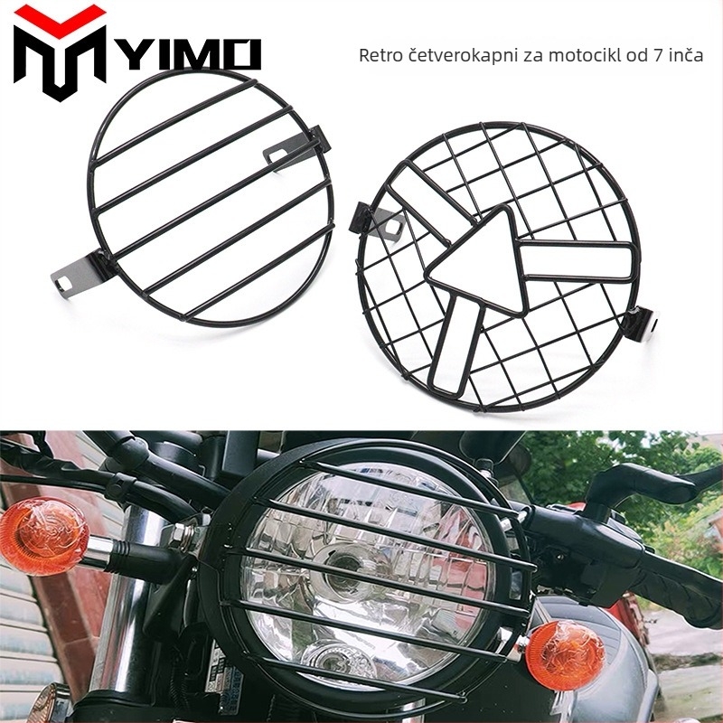 Metalni pokrov svjetla motocikla, univerzalna primjena, mrežasti zaštitni pokrov, razina zaštite A