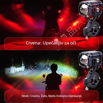 Reflektor za motocikl s učinkom Demon Eye, izuzetno snažan, daleki i bliski snop, LED prilagodba, trepćući način
