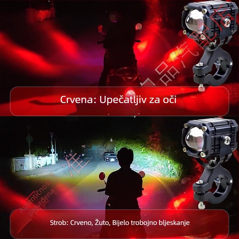 Reflektor za motocikl s učinkom Demon Eye, izuzetno snažan, daleki i bliski snop, LED prilagodba, trepćući način