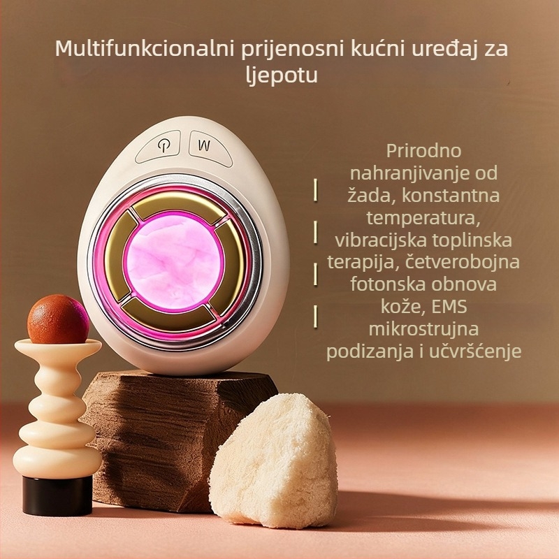 Prijenosno EMS uređaj za lice s jade fotonskim pomlađivanjem, ugrađena baterija 800–1000 mAh, IPX6 vodootporno, kućna upotreba