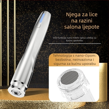 Ručni beauty uređaj s mikro kristalnom vodom i svjetlom za infuziju esencija, protiv bora i obnove kože, prenosiv, 4 brzine, ugrađena baterija 500–800 mAh, IPX0