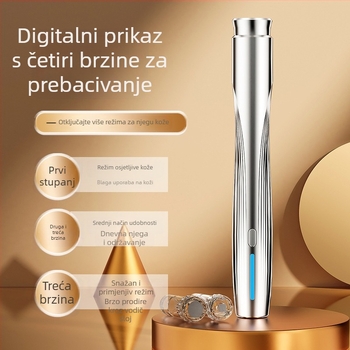 Ručni beauty uređaj s mikro kristalnom vodom i svjetlom za infuziju esencija, protiv bora i obnove kože, prenosiv, 4 brzine, ugrađena baterija 500–800 mAh, IPX0